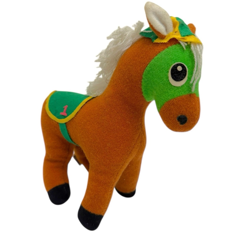 Vintage 1977 Dakin Dream Pets Jockey Horse‎ Pony Plush Toy Stuffed Animal Taiwan